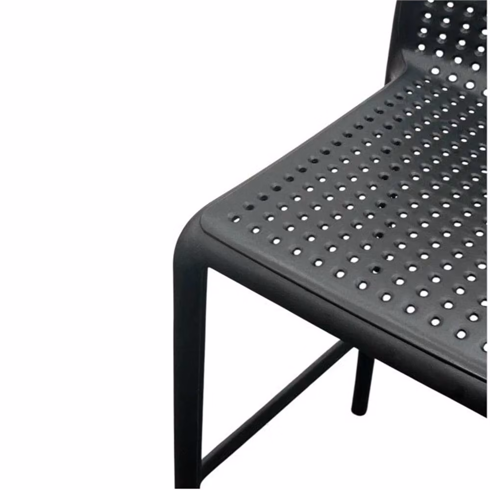 SPETLEK Black Matt Stacking Bar Stools, Pack of 2 – 3