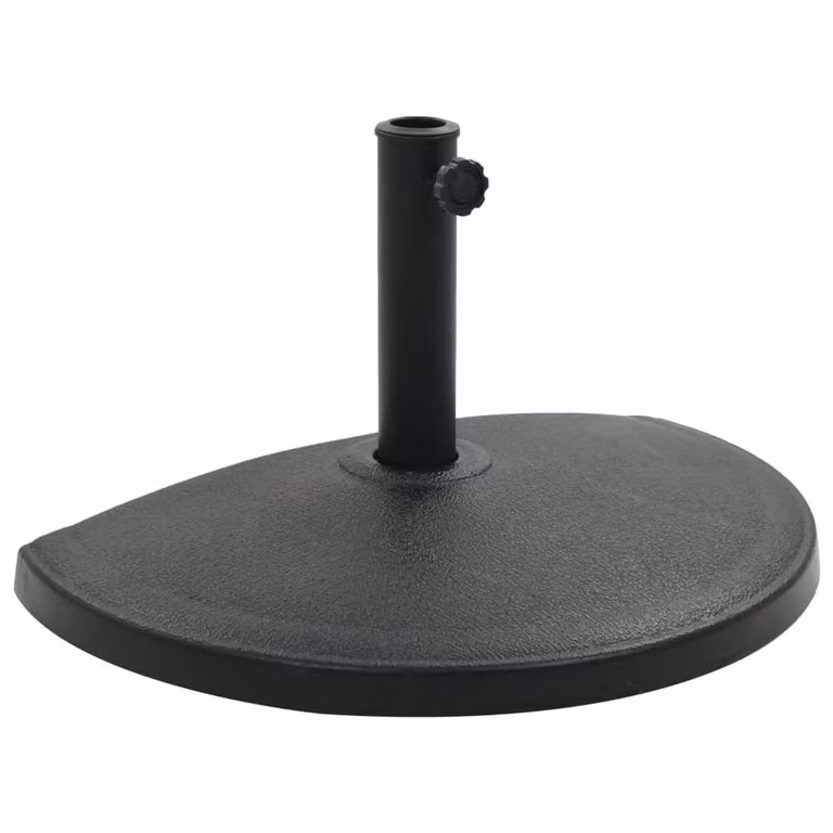 Berkfield Home Half Round Polyresin Parasol Base, 15 kg, Black