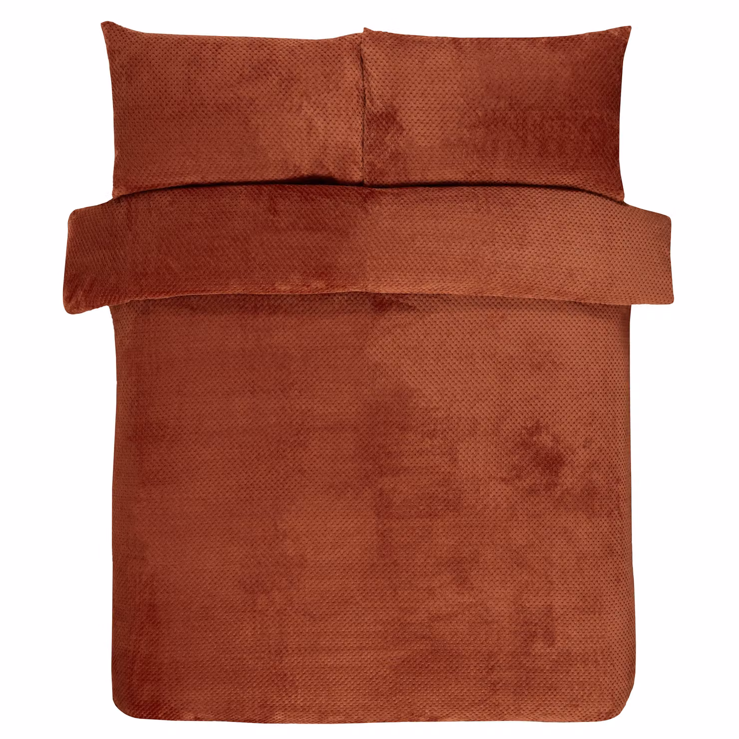 Smart Living Reversible Waffle Teddy Fleece Duvet Set in Burnt Orange, Size: Super King, W/D/H: 200 x 200 cm – 3