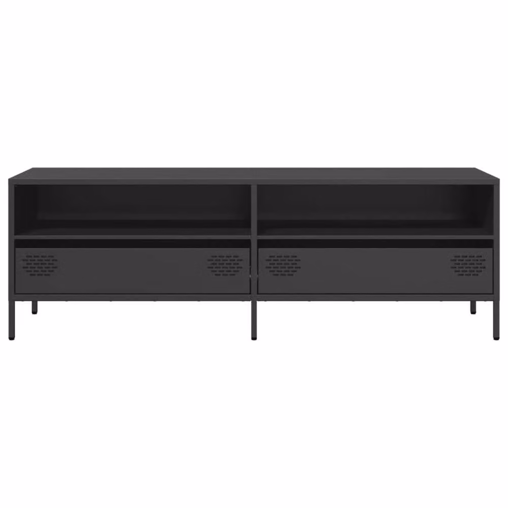Berkfield Home Industrial TV Cabinet in Black Matt Metal, W: 135 cm, D: 39 cm, H: 43.5 cm – 4