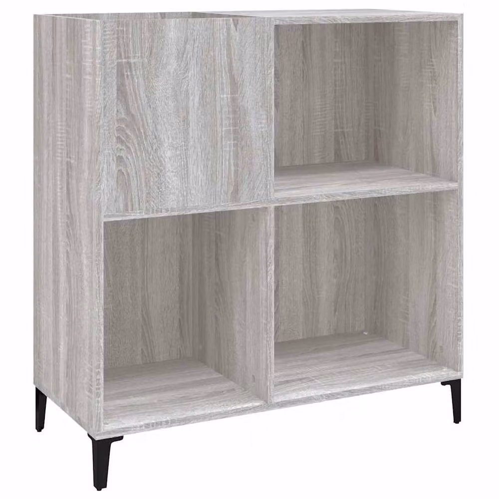 Berkfield Home Record Cabinet in Grey, W/D/H: 84.5 x 38 x 89 cm – 2