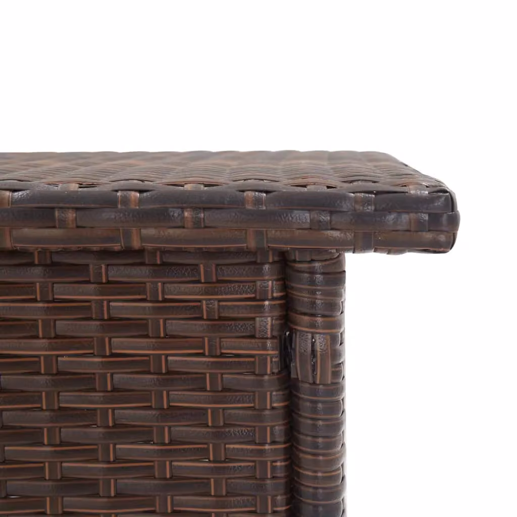 Berkfield Home Brown Poly Rattan Tea Table with Metal Frame, W/D/H: 50 x 50 x 47 cm – 2