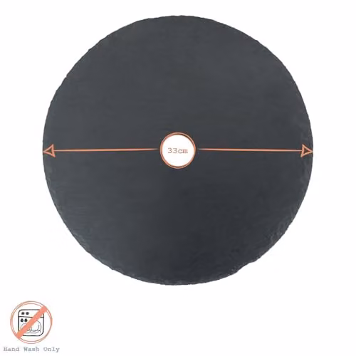 Argon Tableware Round Slate Serving Platter in Black or Grey, Diameter: 33 cm – 3