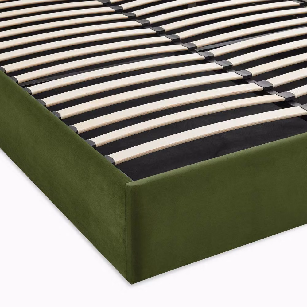 FurnitureboxUK Amelie Green Velvet Upholstered Ottoman Double Bed Frame W/D/H: 180 x 200 cm – 4