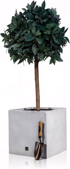Primrose Silver Gloss Geometric Cube Planter, W/D/H: 50 x 50 x 50 cm