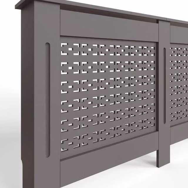 NESTLUNE Geometric Pattern Grey MDF Shelf W/D/H: 100 x 15 x 15 cm