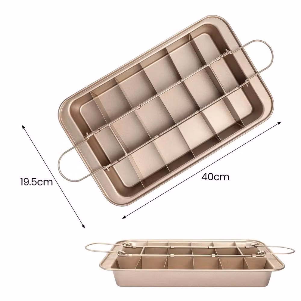 Havendro 18-Slot Non-Stick Brownie Baking Tin, Brown – 2