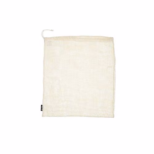 Natural Elements Set of 3 Reusable Cotton Produce Bags with Drawstring in Beige – 1