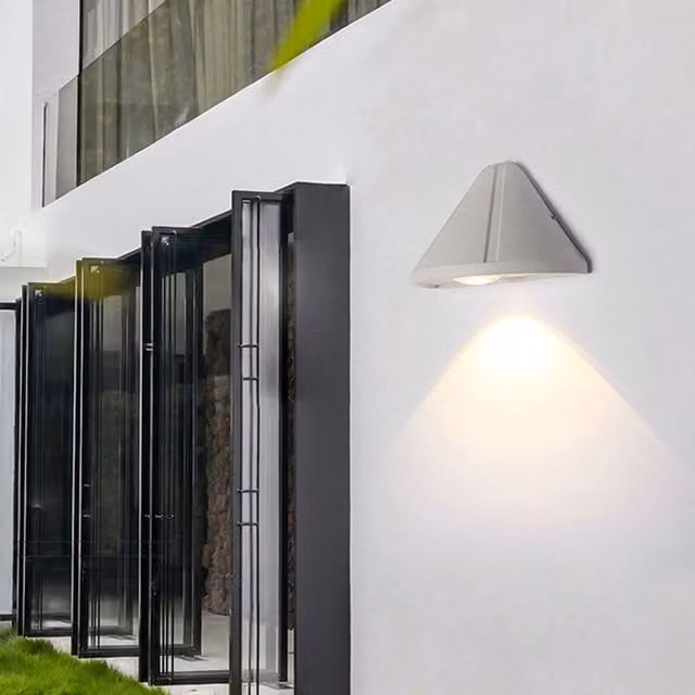 Latto Minimalist LED Aluminium Wall Lamp in White with Warm White Downlight (IP65)
