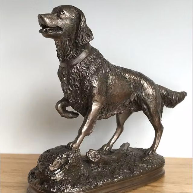 Animal Crackers Golden Retriever Dog Figurine in Bronze
