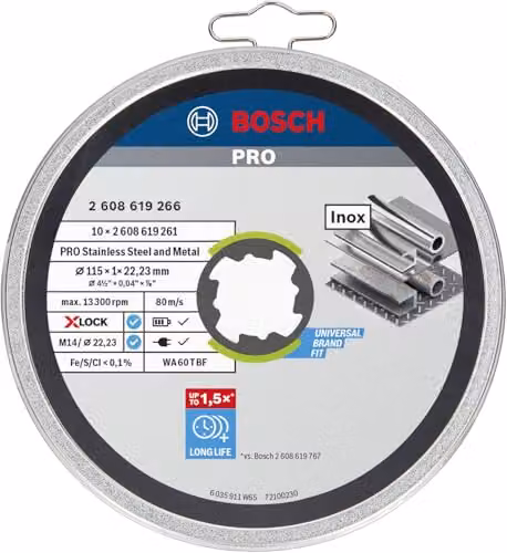 Bosch Pack of 10 Black Metal Bonded Cutting Discs for Stainless Steel – 2