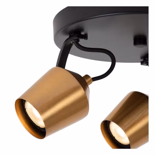 Lucide Emile Adjustable Ceiling Spotlight in Gold/Brass, Diameter: 23 cm, 3xGU10 – 3
