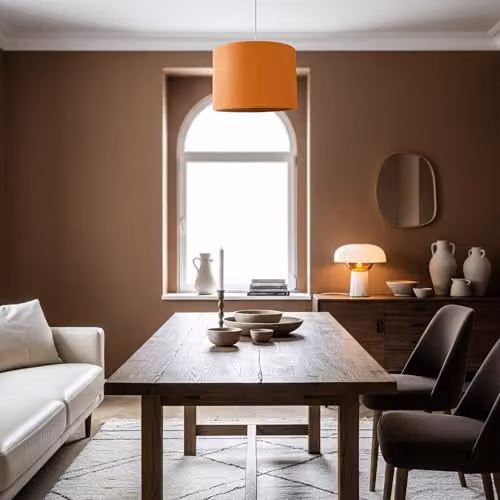 Happy Homewares Classic Round Faux Leather Lamp Shade in Yellow with Cotton Fabric Lining, W/D/H: 25 x 25 x 18 cm – 3