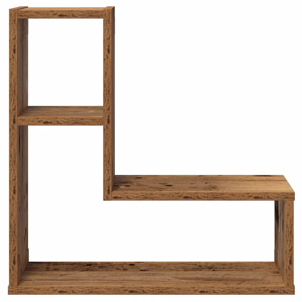 Berkfield Home Wall Mounted Cube Shelves, 2 Piece Set in Old Wood Brown, W/D/H: 50 x 15 x 50 cm – 4