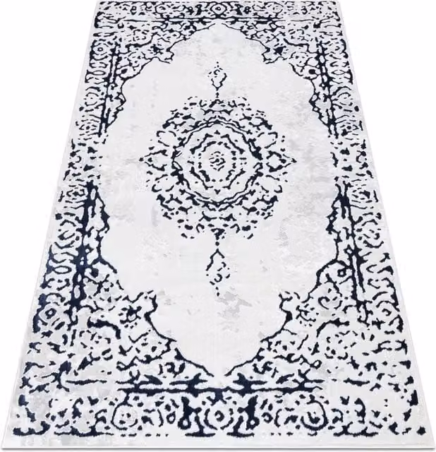 RugsX Allure Geometric Modern White Rectangular Rug W: 160 cm, L: 220 cm