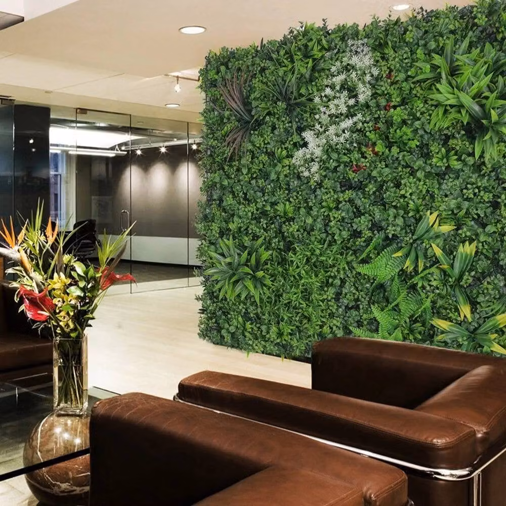 KORVIXA Large Artificial Floral Wall Panels in Green, W/H: 100 x 100 cm – 3