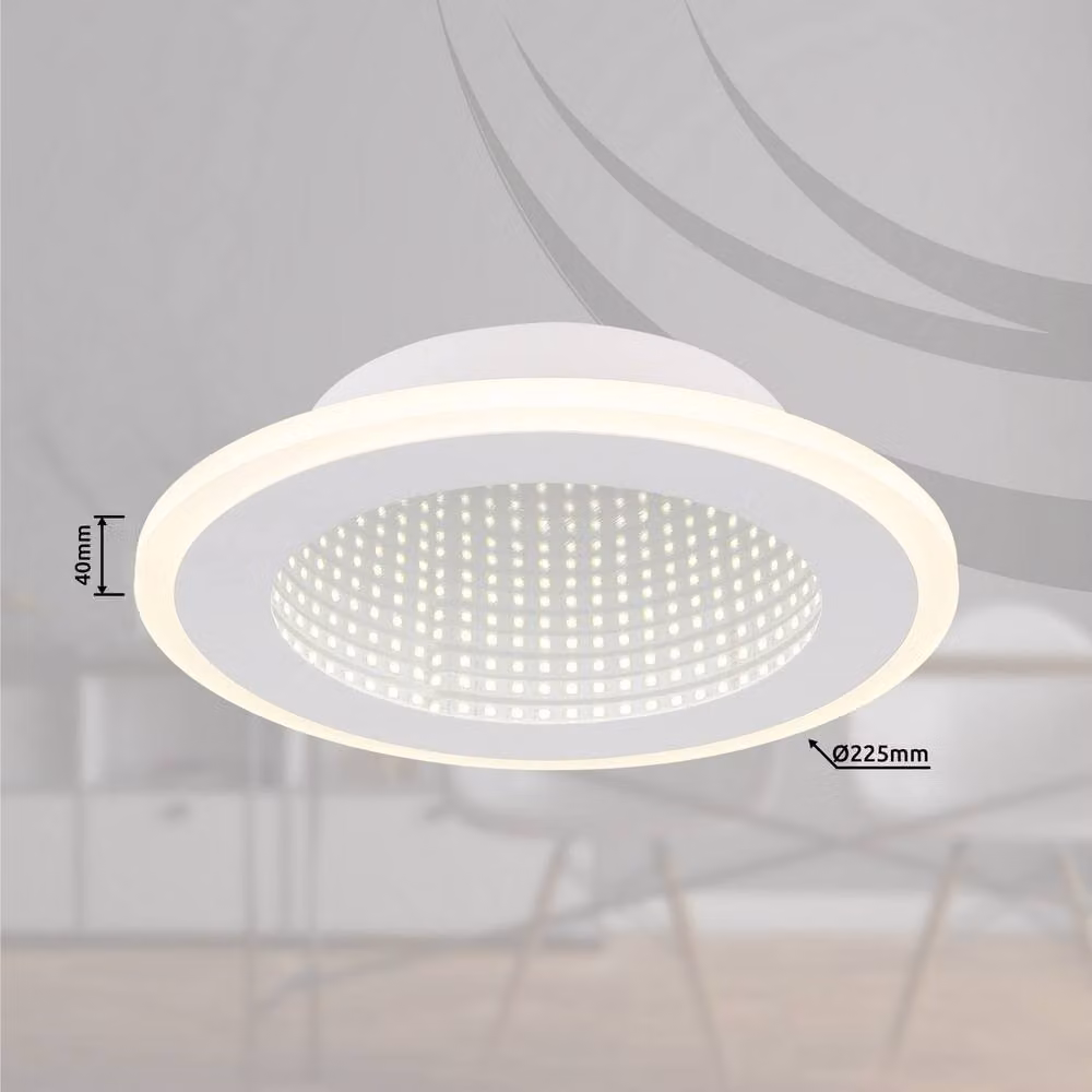 Netlighting Lamela Round Semi Flush Ceiling Light, White Matt, LED 4000K, W/D/H: 40 x 40 x 12 cm – 3