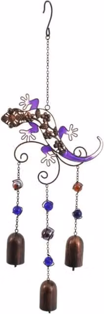 KDMK Multicolour Lizard Metal Windchime for Indoor and Outdoor Decor, Height: 53 cm