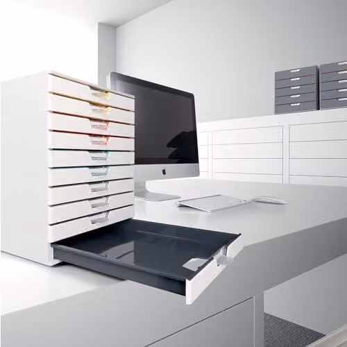 Durable VARICOLOR MIX 10 Drawer Unit Desktop Drawer Set in White and Multicolour – 6