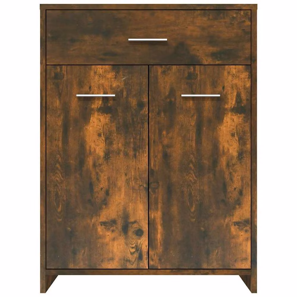 Berkfield Home Smoked Oak Bathroom Cabinet, Brown, W/D/H: 60 x 33 x 80 cm – 4