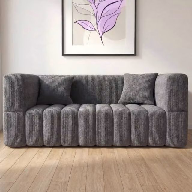 RUMMY Modern Grey Small Sofa with High-Rebound Foam and Scatter Cushions – 1