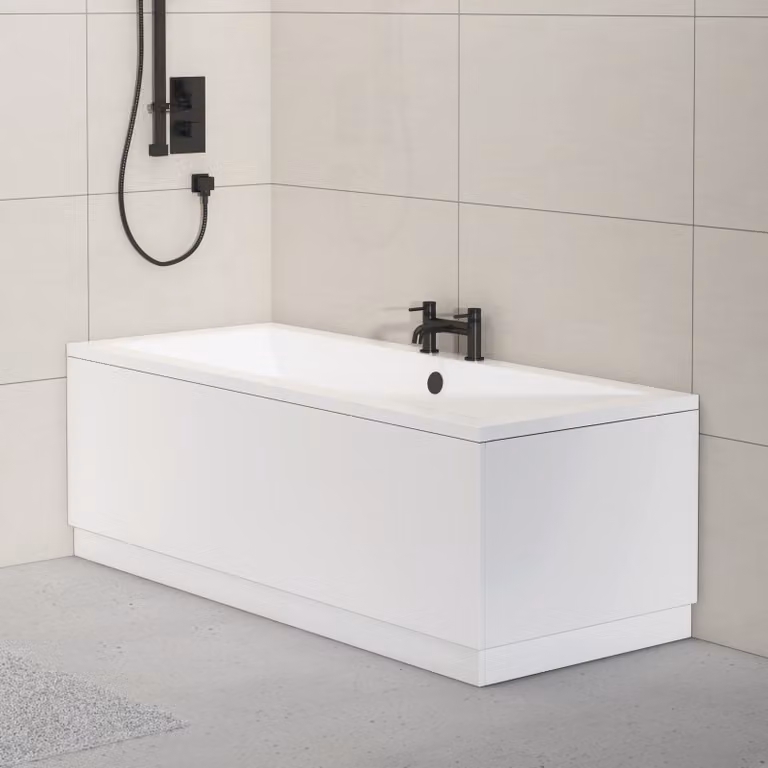 Royal Bathrooms Turin High Gloss White MDF Bath Front Panel, 160 cm