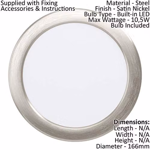 Loops LED Wall and Ceiling Flush Downlight in Silver Metal, 10.5W Recessed Spotlight for Kitchens