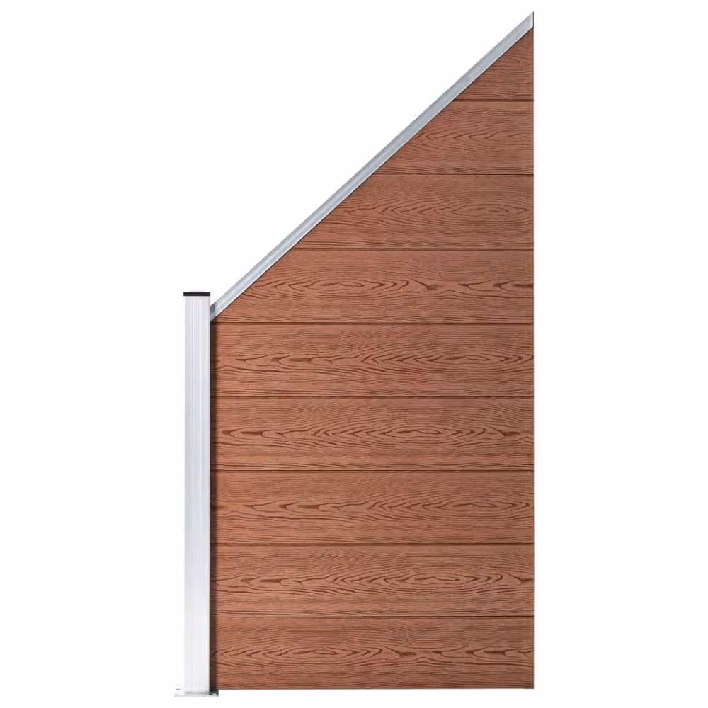 Berkfield Home Durable WPC Fence Panel, Brown, W: 95 cm, H: 105-180 cm – 2