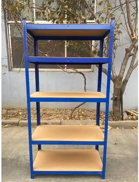 PAWNORA 5 Tier Metal and MDF Storage Shelving Unit in Blue – 1