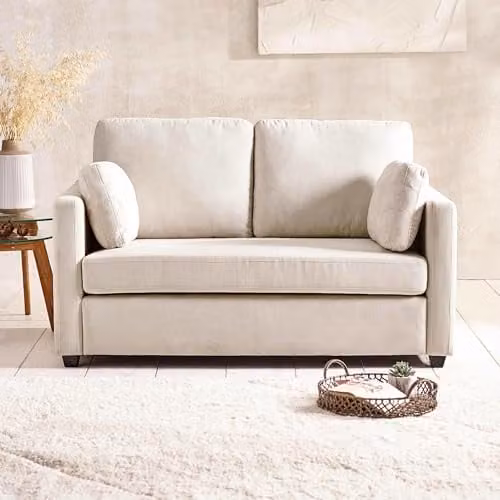 Julian Bowen Ottilie 2 Seater Upholstered Sofa in Beige