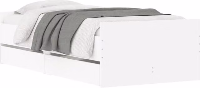 Berkfield Home Modern Bed Frame with Drawers, White, W/D/H: 90 x 200 x 50 cm – 1
