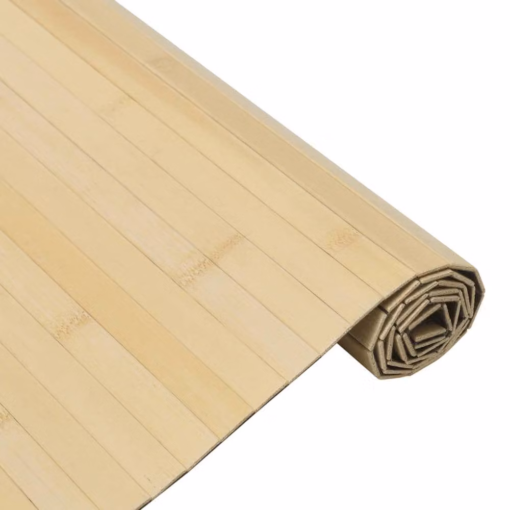 Berkfield Home Rectangular Bamboo Rug in Beige, W: 100 cm, L: 500 cm – 1