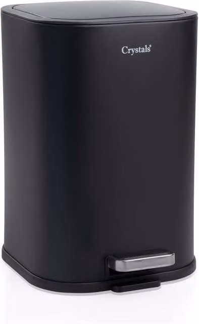 Crystals Black 3L Soft-Close Stainless Steel Pedal Bin with Removable Inner Bucket – 1