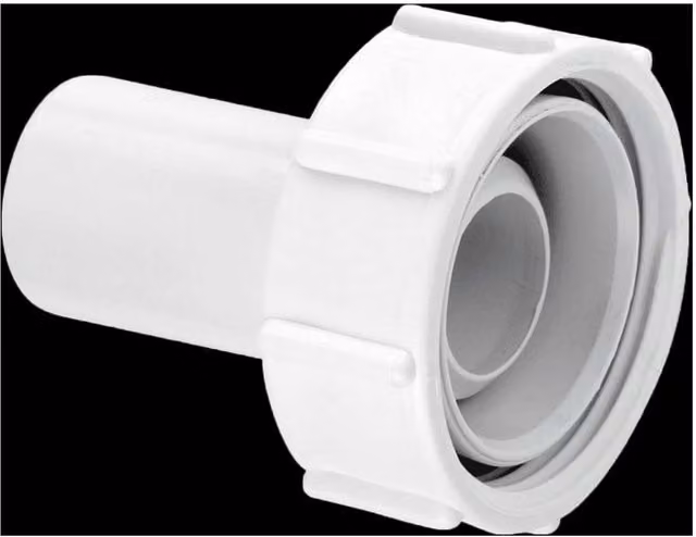 McAlpine R11 Straight Connector 1.5 inch with Loose Nut for 19/23mm Pipe, White
