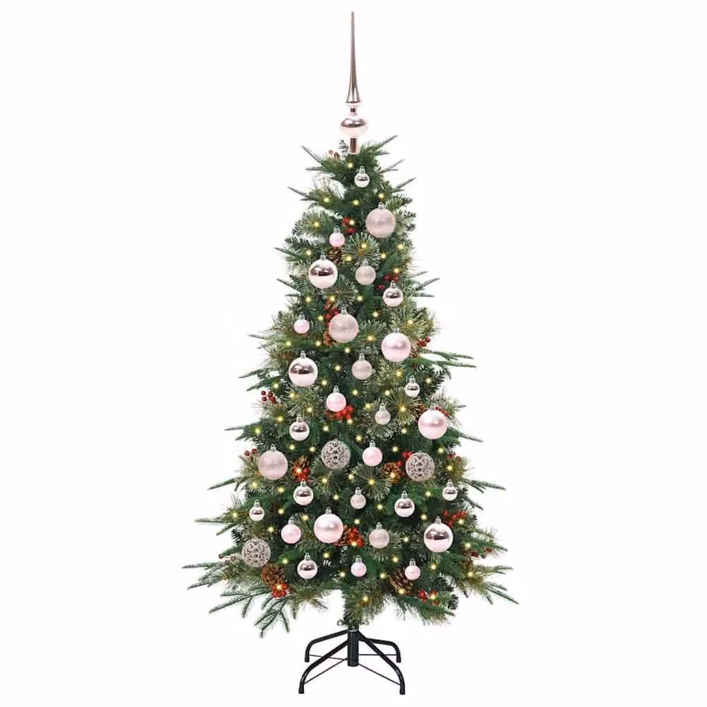 Berkfield Home Green Artificial Hinged Christmas Tree, Height: 120 cm – 3