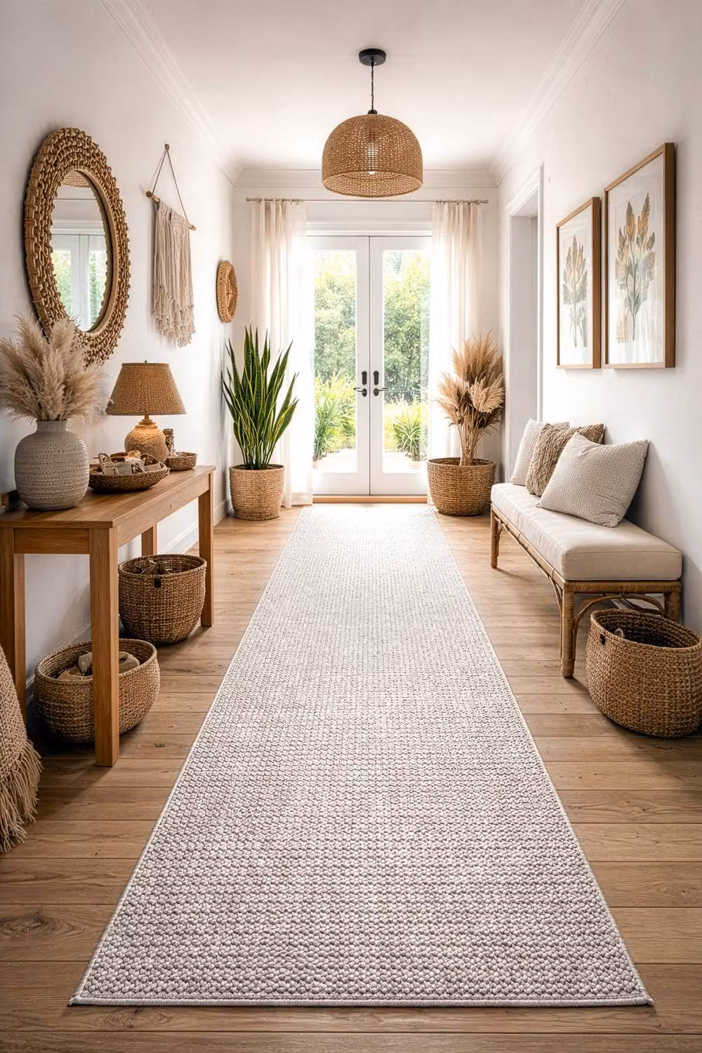 RugsX Casablanca Loop Runner in White, W/D/H: 100 x 340 cm – 2