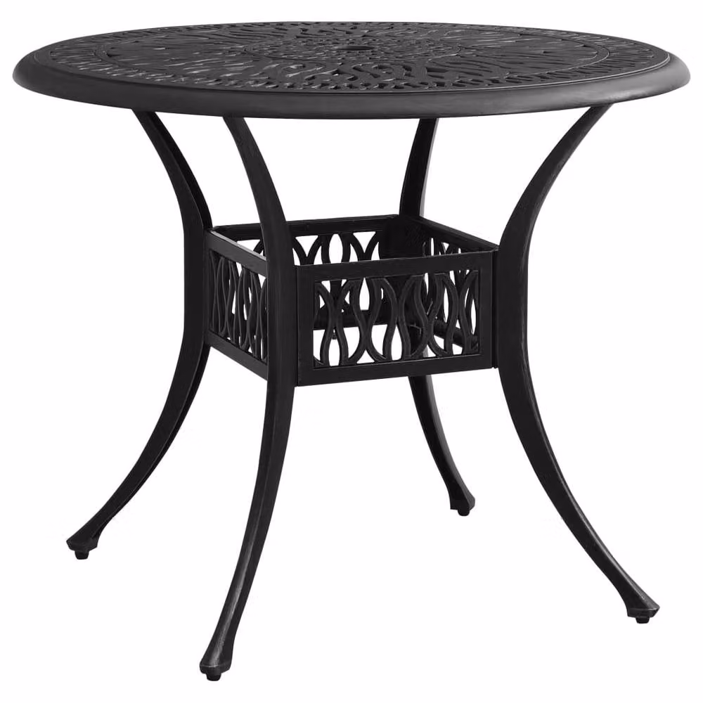 Berkfield Home 3 Piece Cast Aluminium Bistro Set in Matt Black – 4