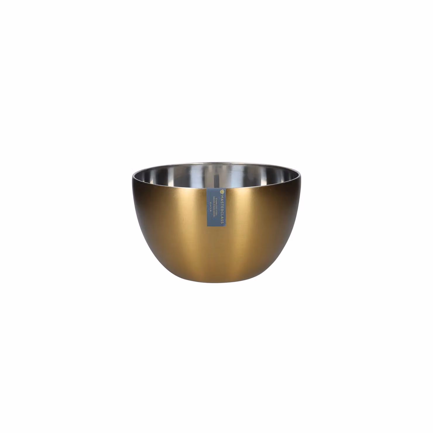 MasterClass Stainless Steel Round Salad and Fruit Bowl, Gold, Diameter: 21 cm – 5