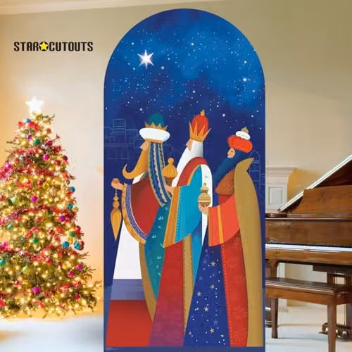 Star Cutouts SC4199 Three Kings With Gifts Multicolour Cardboard Cutout Christmas Decoration – 4