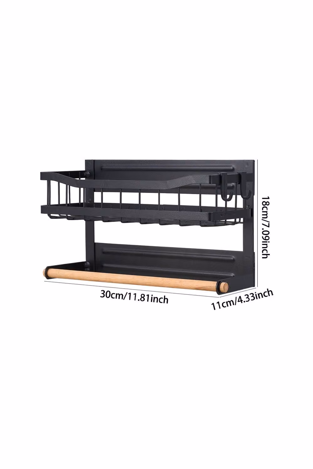 Garden Sanctuary Magnetic Metal Fridge Storage Rack in Black – 4