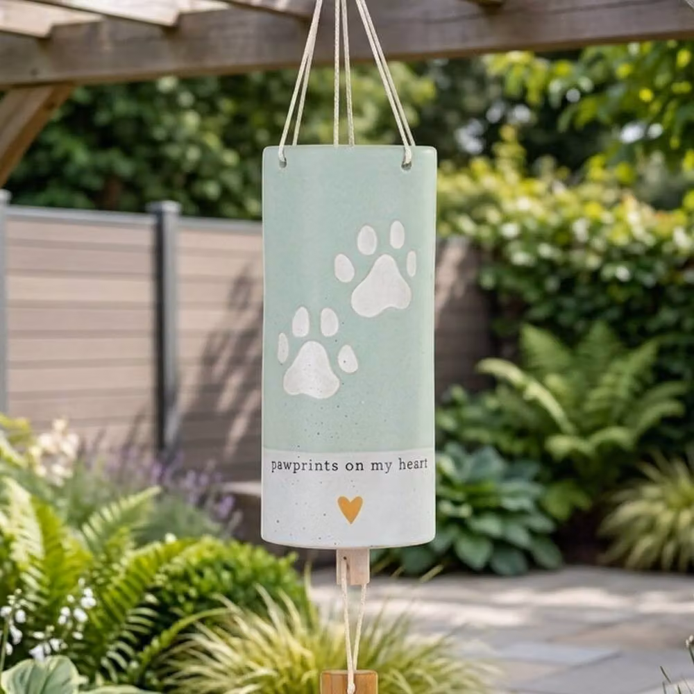 Garden Greatness Playful Paw Prints Hanging Wind Chime in Multicolour – 2