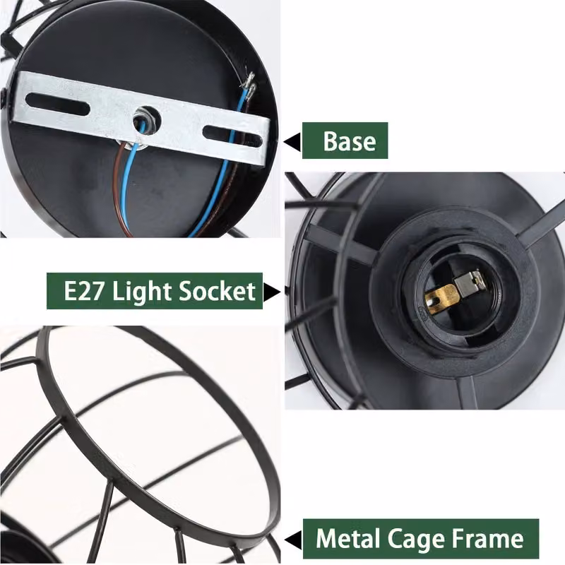 COMELY Industrial Black Metal Semi Flush Ceiling Light with E27 Socket – 5