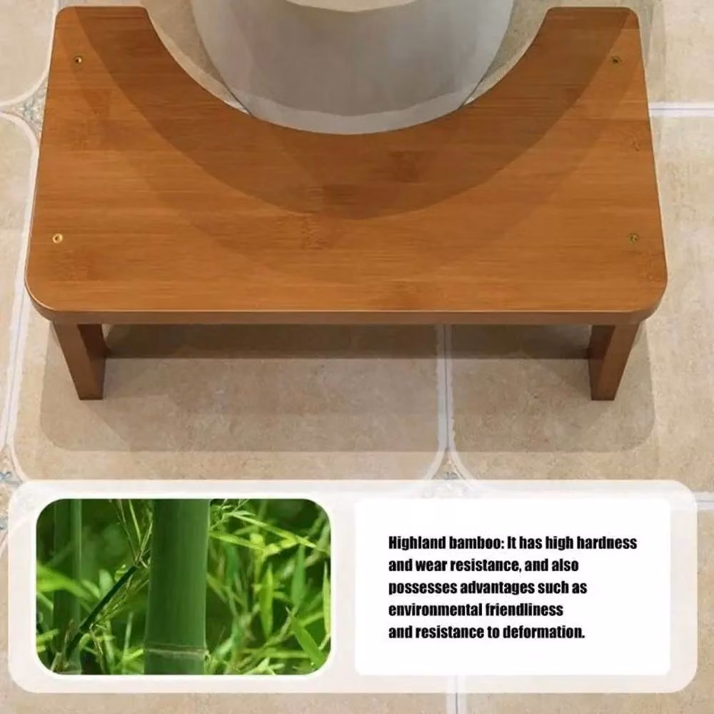 FORGEVIO Bamboo Wood Toilet Squatty Step Stool in Brown – 2