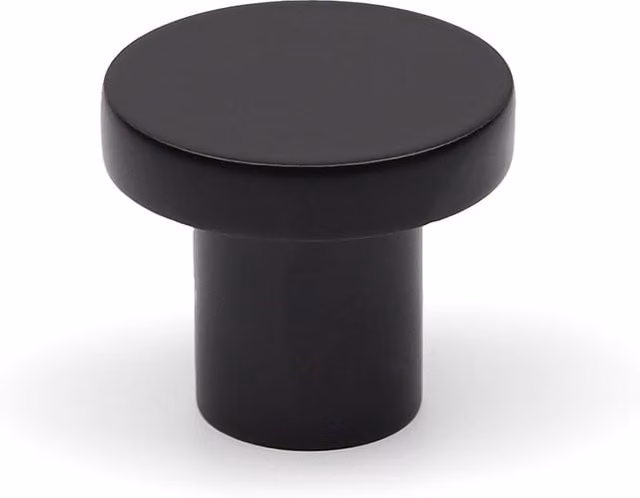 Matt Black Round Disc Cabinet Knob Pull, Diameter: 33 mm