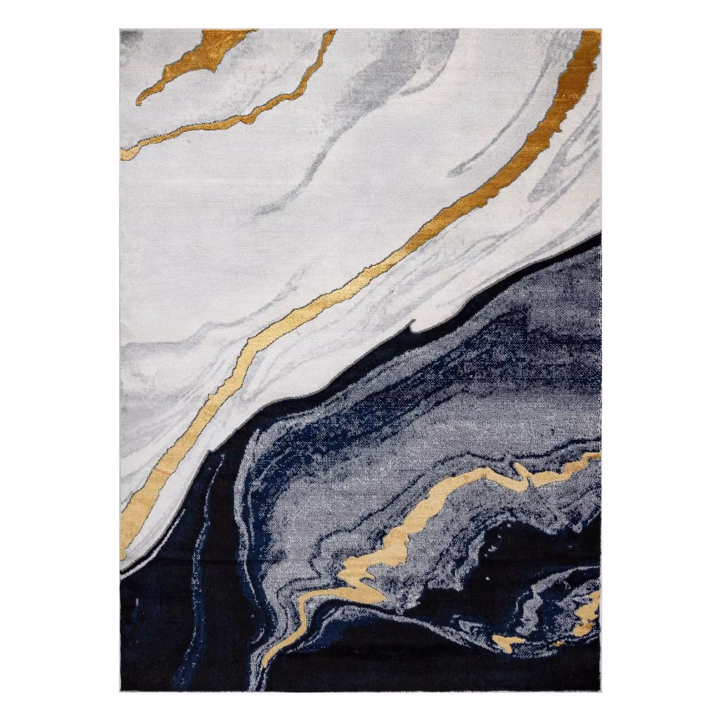RugsX Emerald Blue Abstract Rectangular Rug, W: 140 cm, D: 190 cm – 3