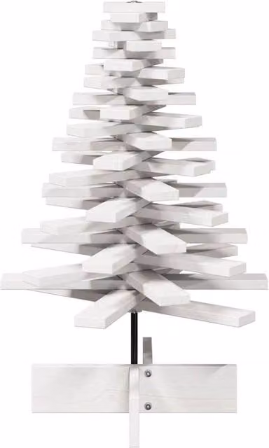 Berkfield Home White Wooden Tabletop Christmas Tree, Height: 80 cm