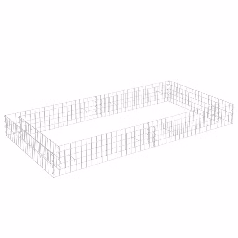 Berkfield Home Silver Galvanised Steel Gabion Raised Bed, W/D/H: 200 x 100 x 20 cm