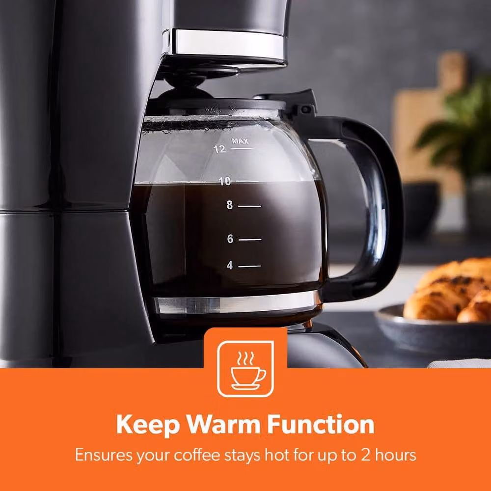 Geepas Black Kettle, Toaster and 1.5L Filter Coffee Machine Set – 2