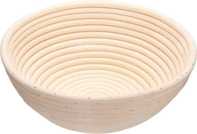 KitchenCraft Round Wooden Loaf Proving Basket in Brown and Beige
