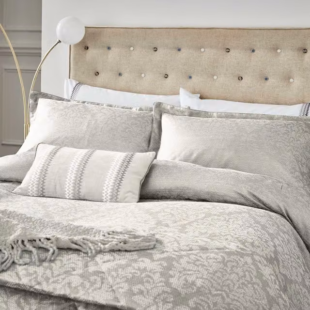 1951 Lavana Double Duvet Cover and Pillowcase Set in Beige Linen Blend, W: 140 cm, L: 200 cm